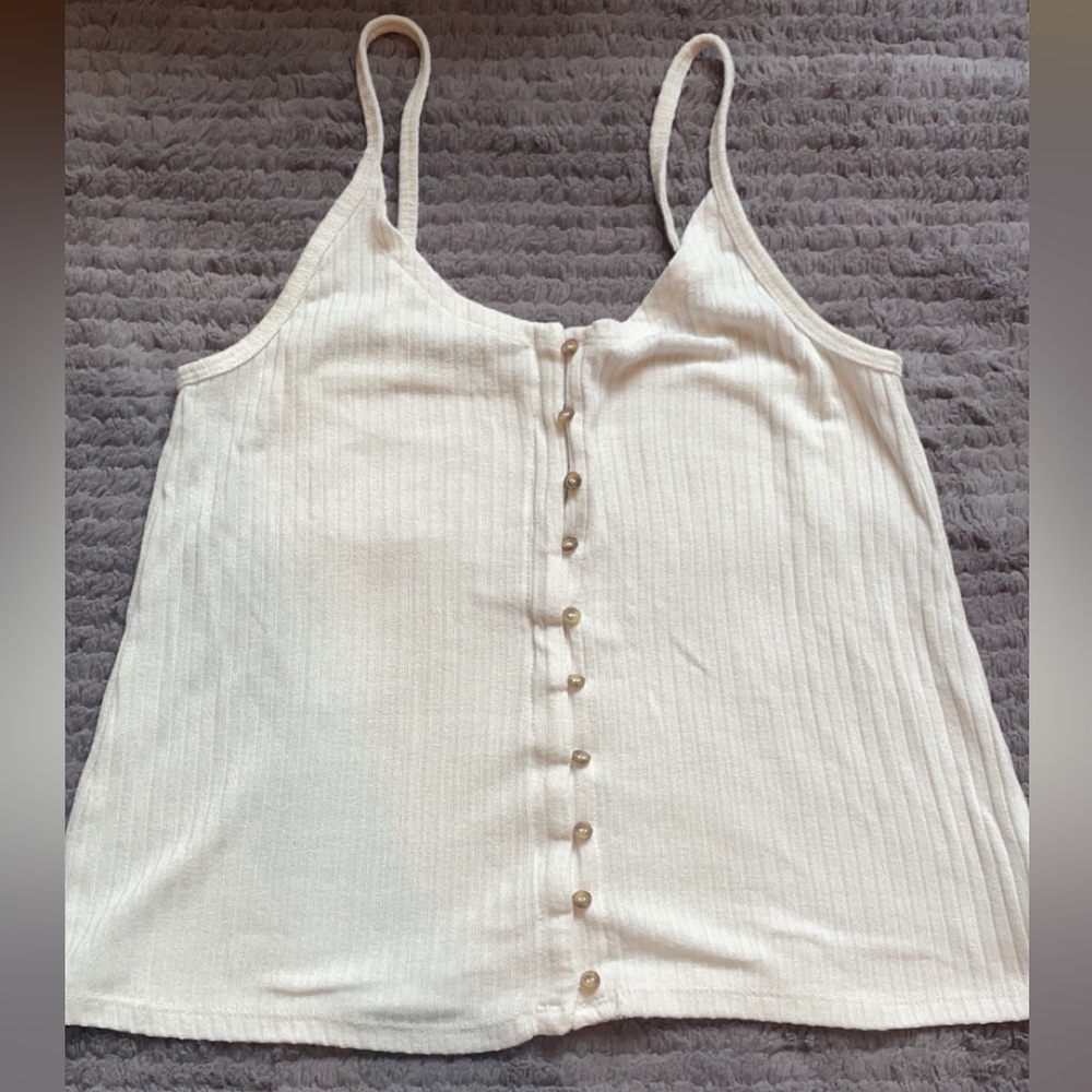 Medium American Eagle white tank top with buttons